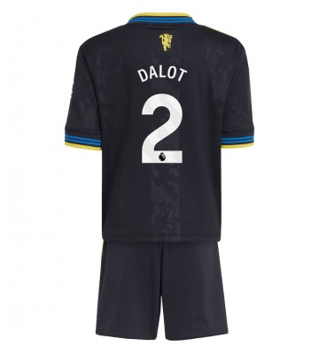 Manchester United Diogo Dalot #2 Tredjetrøje Børn 2025-26 Kortærmet (+ Korte bukser)